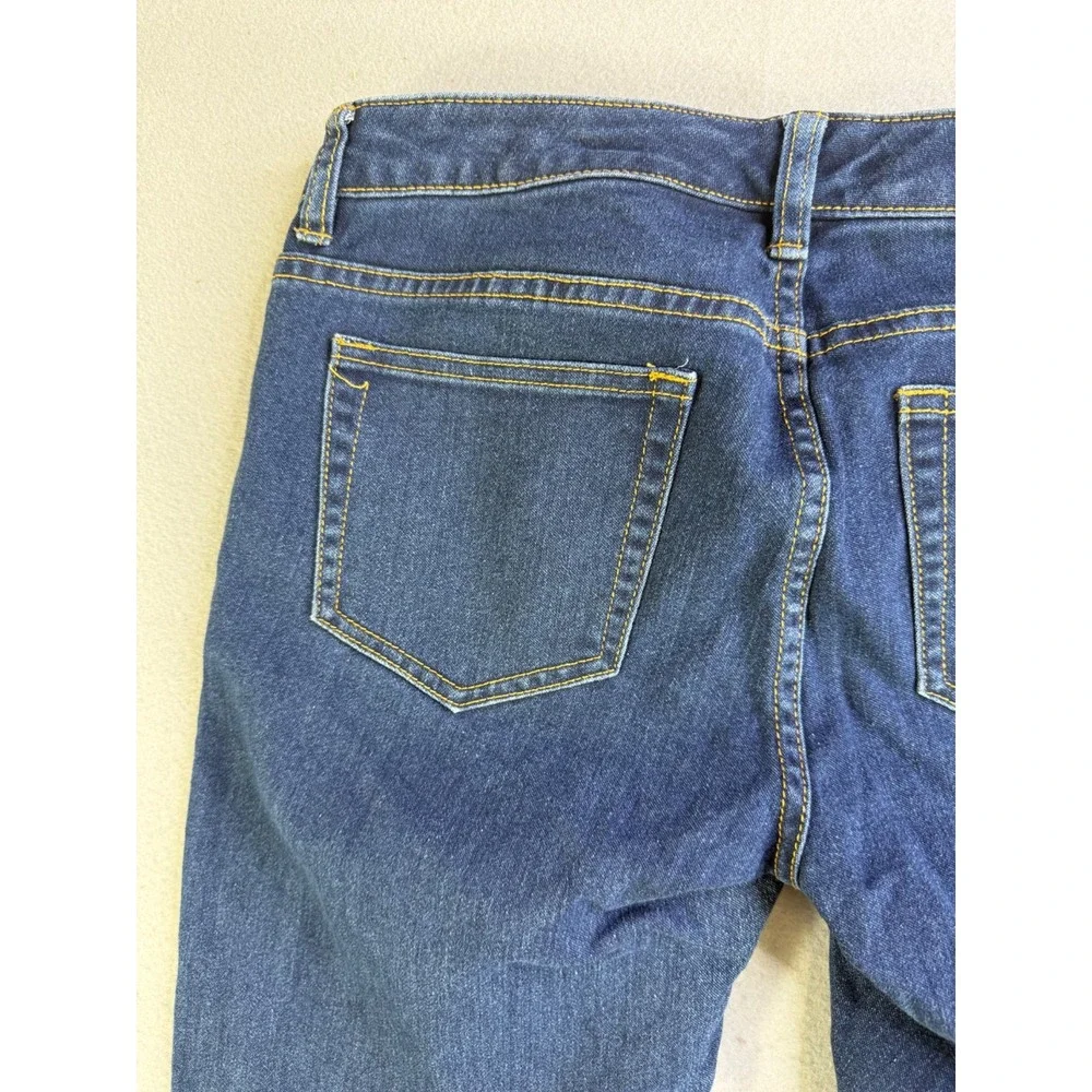 MICHAEL KORS Skinny Fit Jeans Zipper Accents Mid Rise Blue Denim Size 6